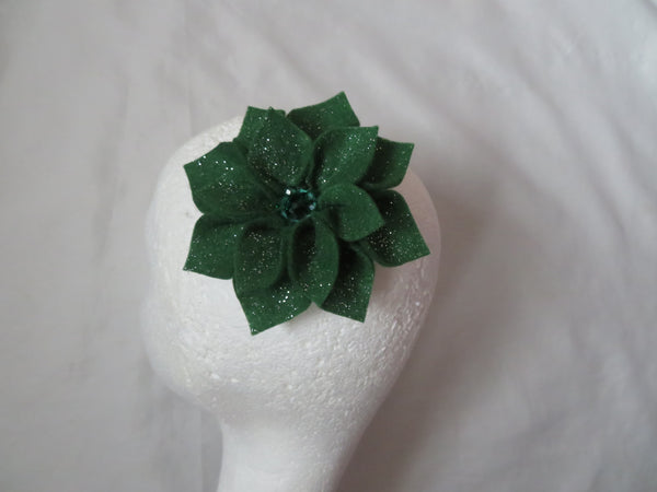 Holly Glitter Audrey Felt Flower Hair Clip or Brooch