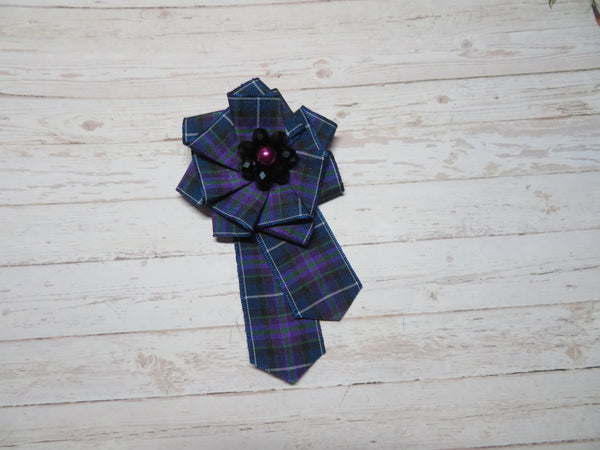 Pride of Scotland Modern Tartan Ruffle Brooch