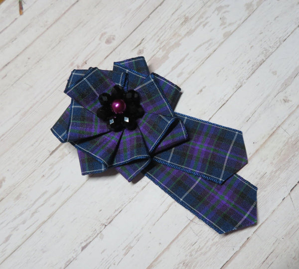 Pride of Scotland Modern Tartan Ruffle Brooch