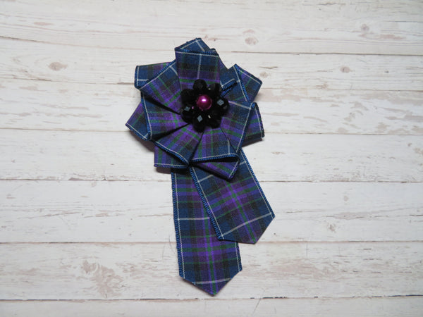 Pride of Scotland Modern Tartan Ruffle Brooch