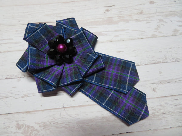 Pride of Scotland Modern Tartan Ruffle Brooch