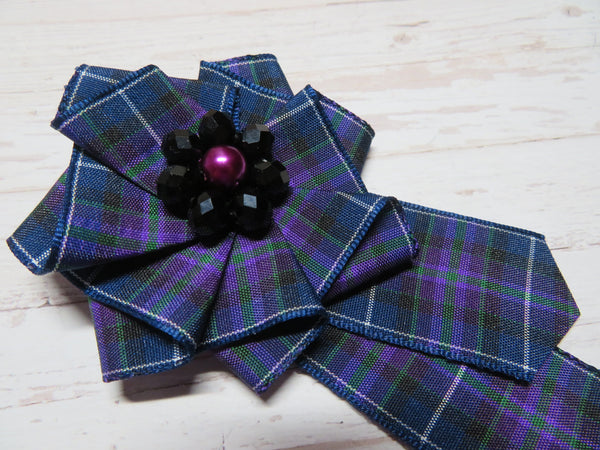 Pride of Scotland Modern Tartan Ruffle Brooch