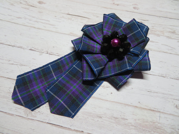 Pride of Scotland Modern Tartan Ruffle Brooch