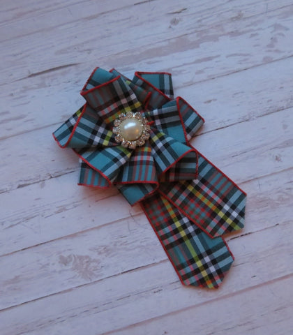 Anderson Tartan Pearl Brooch