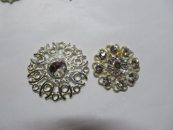 Destash of Broken Brooches and Earrings Silver Tone Joblot