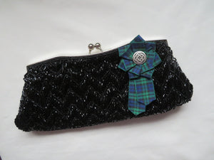 Tartan Ribbon Ruffle Mini Hand Bag Clip