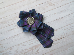 Pride of Scotland Tartan Ruffle Thistle Brooch