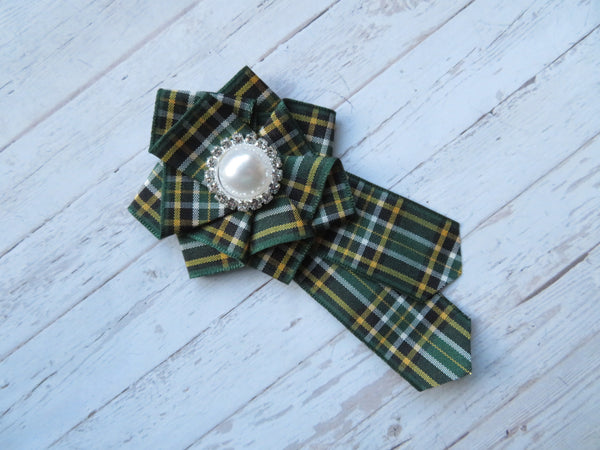 Irish National Tartan Ruffle Brooch