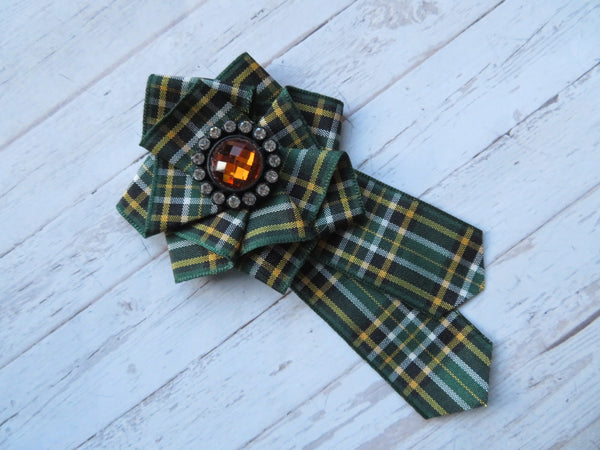 Irish National Tartan Ruffle Brooch