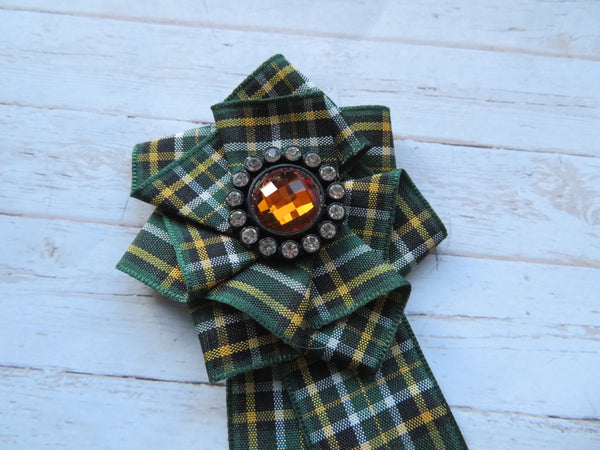 Irish National Tartan Ruffle Brooch