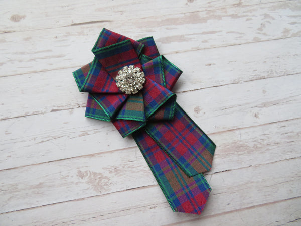 Lindsay Tartan Ruffle Brooch