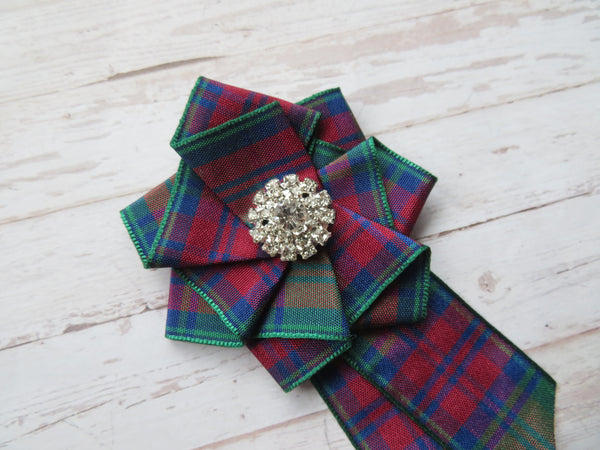 Lindsay Tartan Ruffle Brooch
