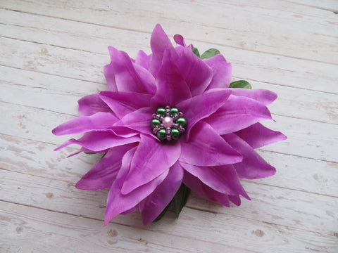 Dark Lavender Penny Blossom Hair Clip