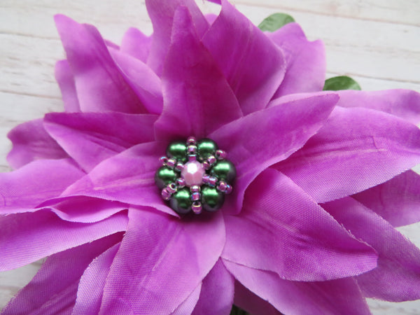 Dark Lavender Penny Blossom Hair Clip