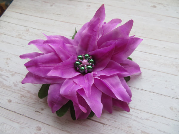 Dark Lavender Penny Blossom Hair Clip