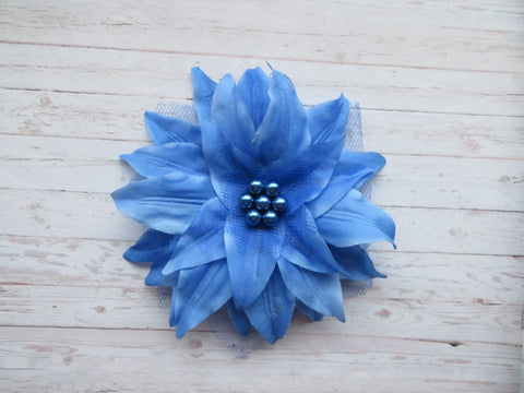 Pale Sapphire Blue Penny Blossom Hair Clip