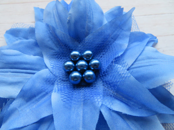 Pale Sapphire Blue Penny Blossom Hair Clip