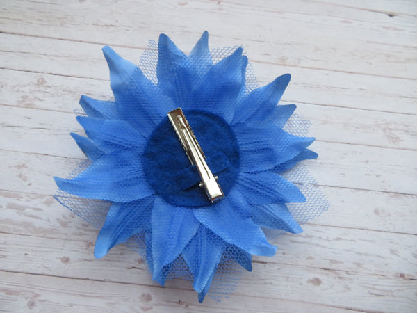 Pale Sapphire Blue Penny Blossom Hair Clip