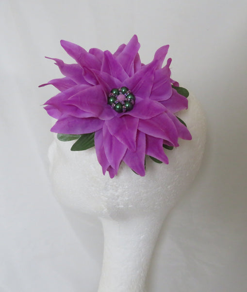 Dark Lavender Penny Blossom Hair Clip