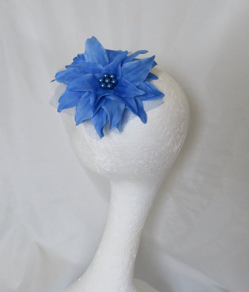 Pale Sapphire Blue Penny Blossom Hair Clip