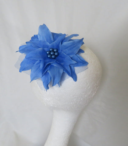 Pale Sapphire Blue Penny Blossom Hair Clip