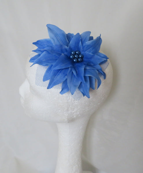 Pale Sapphire Blue Penny Blossom Hair Clip