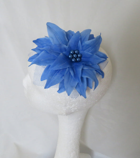 Pale Sapphire Blue Penny Blossom Hair Clip