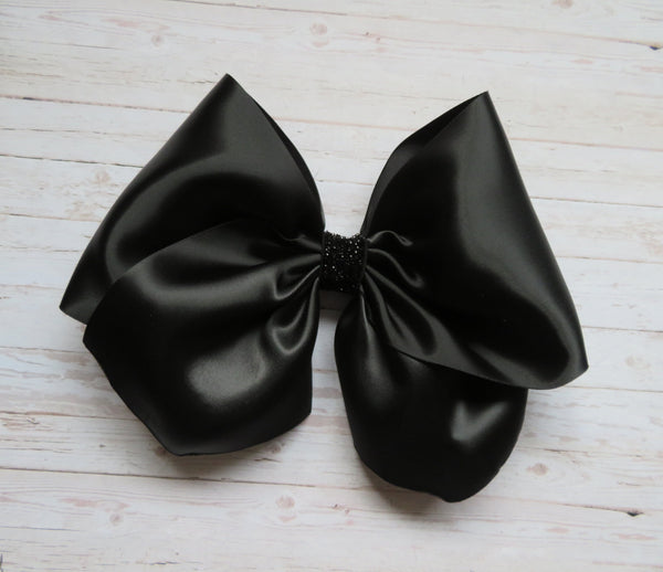 Black Matte Satin Hair Bow