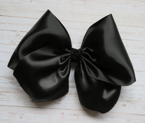 Black Matte Satin Hair Bow