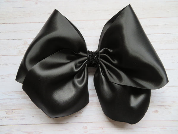 Black Matte Satin Hair Bow