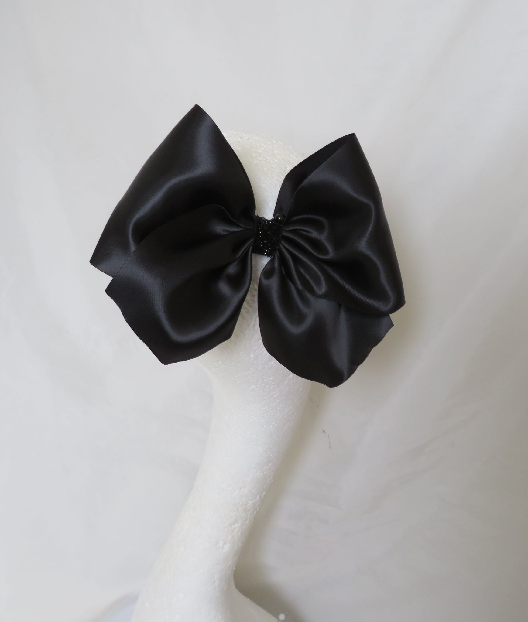 Black Matte Satin Hair Bow