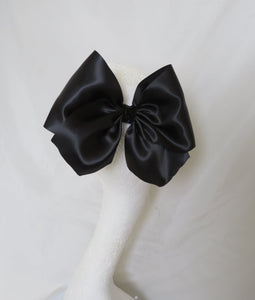 Black Matte Satin Hair Bow