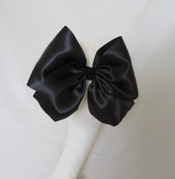 Black Matte Satin Hair Bow