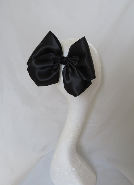 Black Matte Satin Hair Bow