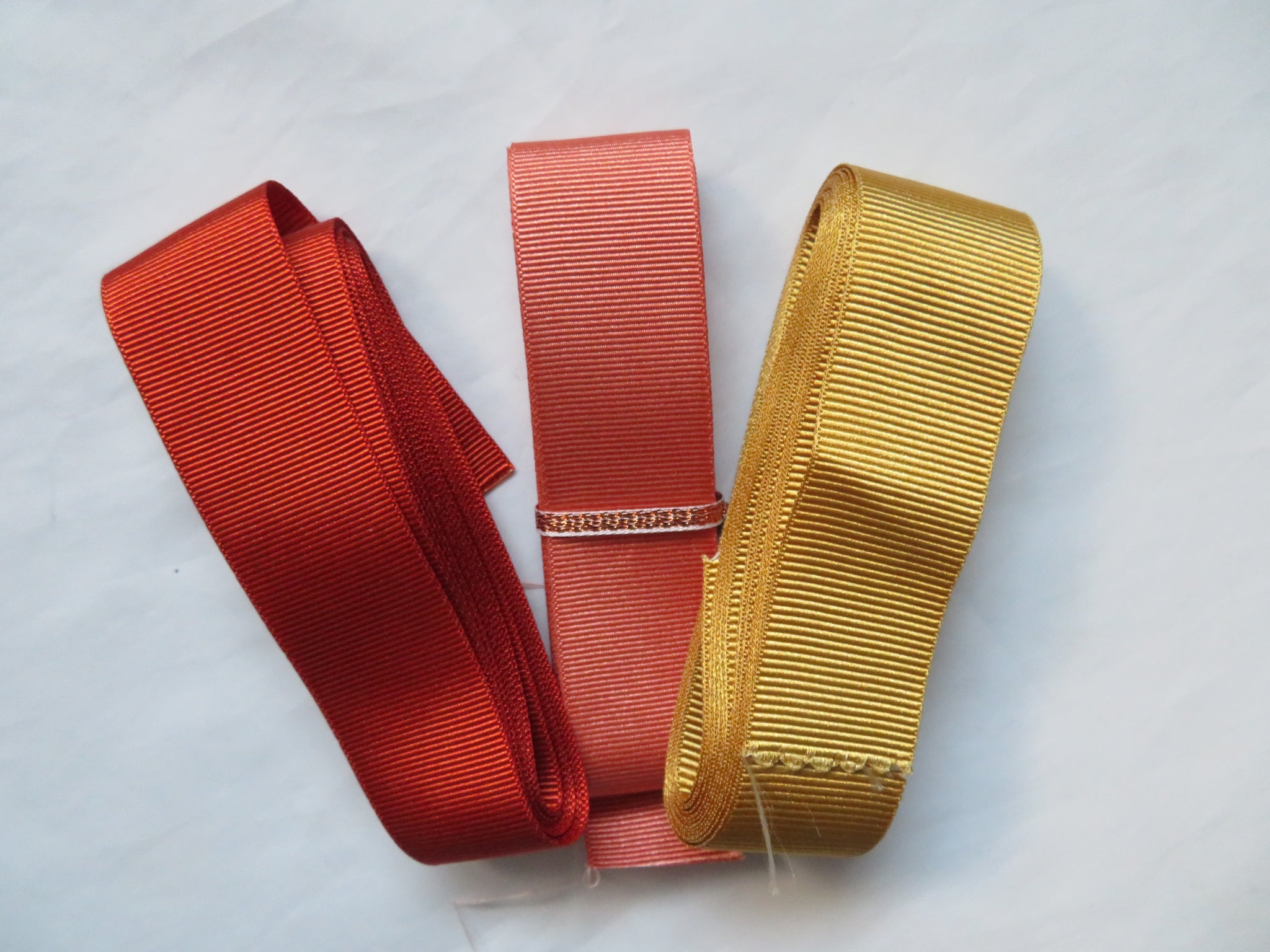 Bulk Buy - Mustard Orange Rust Grosgrain Ribbon 25 mm Offcuts