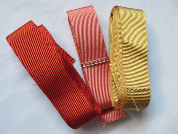 Bulk Buy - Mustard Orange Rust Grosgrain Ribbon 25 mm Offcuts