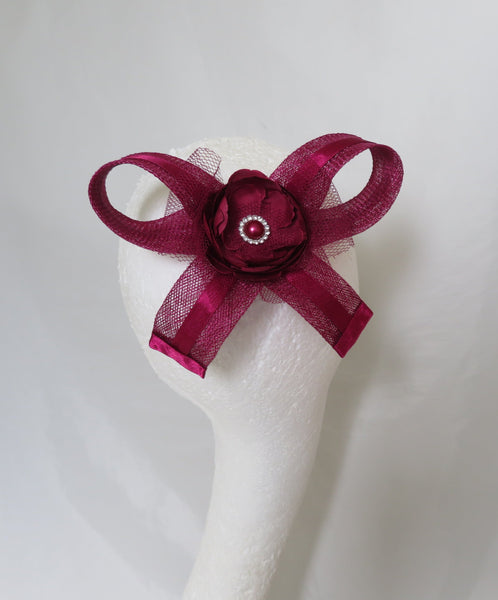 Burgundy Cynthia Bow Hair Clip