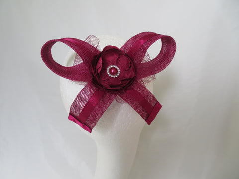 Burgundy Cynthia Bow Hair Clip