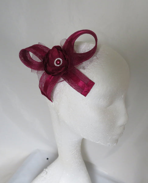 Burgundy Cynthia Bow Hair Clip