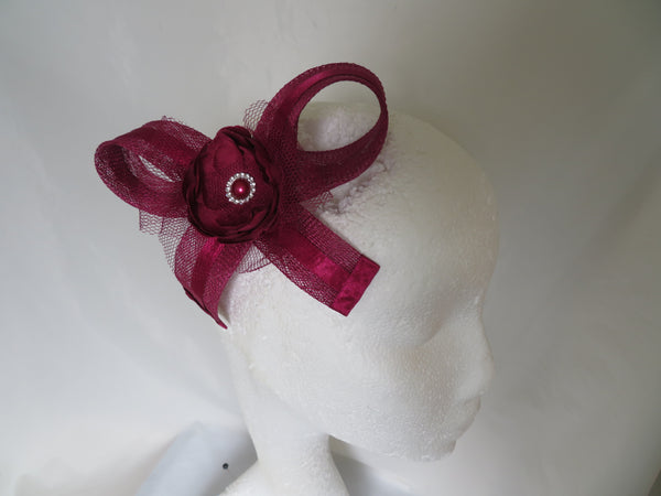 Burgundy Cynthia Bow Hair Clip