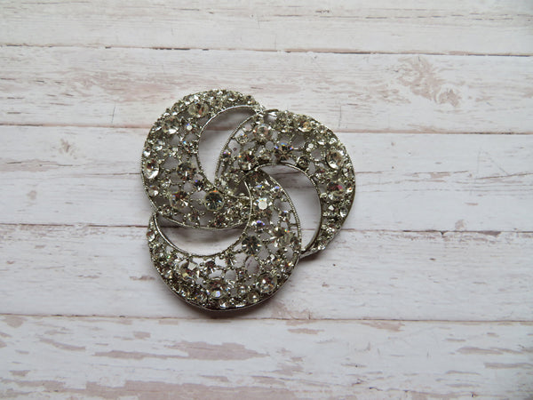 Swirl Diamante Brooch Embellishment