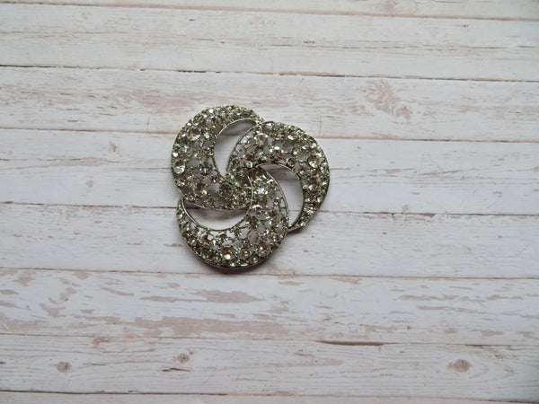 Swirl Diamante Brooch Embellishment