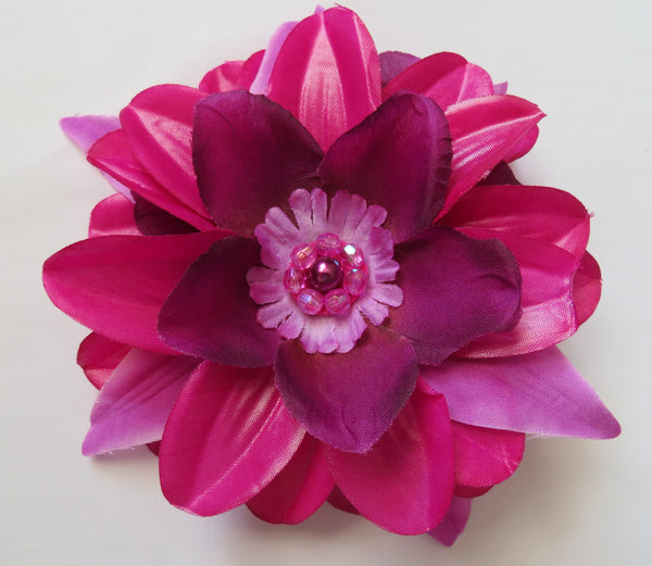 Magenta Amethyst & Lavender Penny Blossom Hair Clip