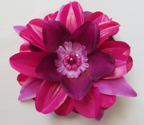 Magenta Amethyst & Lavender Penny Blossom Hair Clip