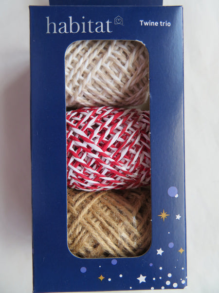 Pack of Three Rolls Coloured Twine