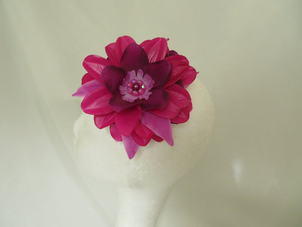 Magenta Amethyst & Lavender Penny Blossom Hair Clip