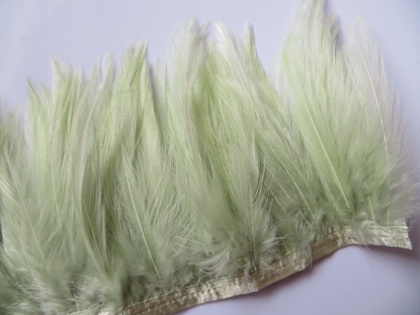 Pale Willow Surf Green Hackle Feather Fringe