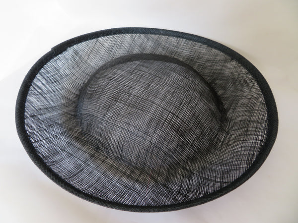 Black Sinamay Medium Saucer Crown Hat Base