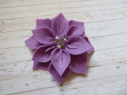 Lavender Audrey Felt Flower Hair Clip