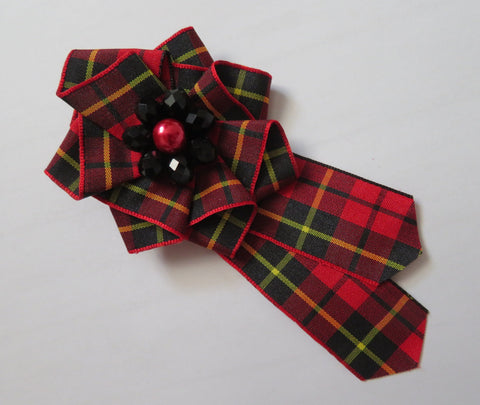 Wallace Red Modern Tartan Brooch